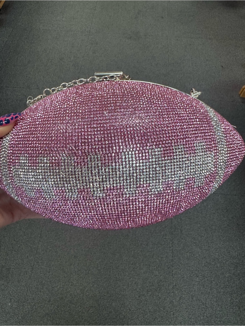 Crystal-Embellished Pink Evening Clutch